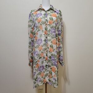 Betsy's Things | Vintage Sheer Floral Button-Up